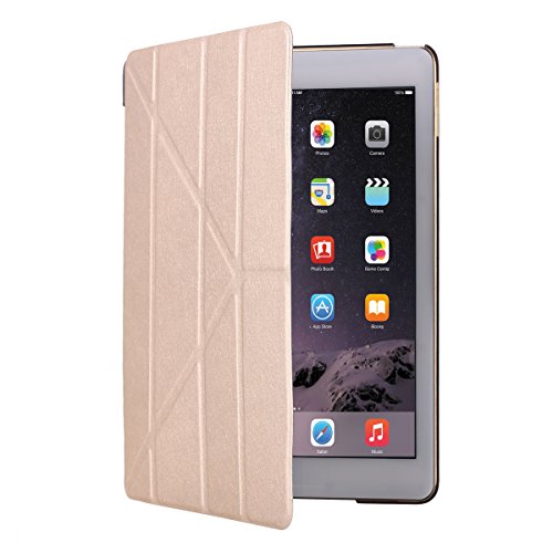 Neues iPad 2017 iPad 9.7 Zoll Hülle, Snewill Ultra Slim leichte Smart Case Fold Stand mit Auto aufwachen / Schlaf Funktion, Microfiber Futter, Hard Back Cover für Apple neue iPad 9.7-Gold - 3