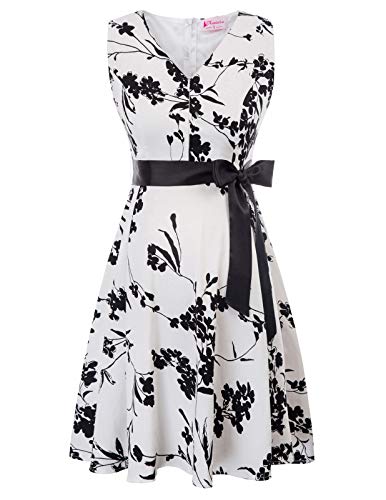 Robe de Grossesse Vintage pour Femme en Lactation Blanche XL