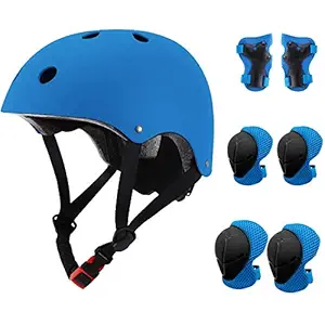 Gute Kids Adjustable Bike Helmet,Sport Protective Gear Set with Knee Elbow Wrist Pads for Toddler Age 3-8 Boys Girls,7Pcs Youth Safety Pads Set for Bicycle Skateboard Hoverboard Scooter