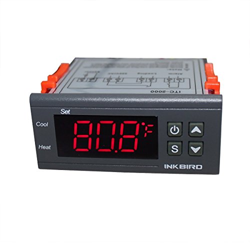 Inkbird ITC-2000 230V Digitale Heizen oder Kühlen Temperaturregler Temperature Controller Thermostat Regler mit Sensor Sonde, 1 Relais Ausgang, 1 Alarm Ausgang - 2