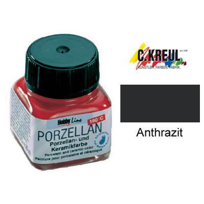 Hobby Line Porzellanmalfarbe, 20ml, Anthrazit