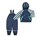BORNINO L'ensemble veste de pluie et salopette de pluie légère tenue de pluie bébé, taille 74/80, bleu