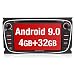 Produktbild PUMPKIN Android 9.0 Autoradio Radio für Ford Focus Mondeo mit Navi Unterstützt Bluetooth DAB + CD DVD WiFi 4G Android Auto USB MicroSD 2 Din 7 Zoll Bildschirm Schwarz