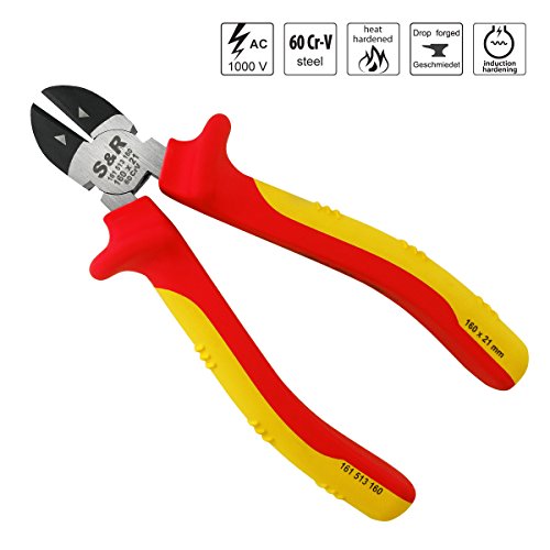 S&R VDE-Seitenschneider 160mm 1000V VDE-geprüft Serie Chrom-Vanadium Stahl, phosphatiert - 2