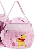 kleine Winnie Pooh Wickeltasche rosa mit Wickelunterlage, Henkeln und Schultergurt