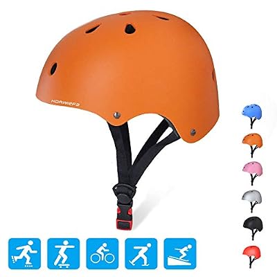 KORIMEFA Casque de Vélo pour Enfants 3-8 Ans Casque Réglable Équipement de Protection pour Cyclisme Skate Ski Patinage Scooter Trottinette BMX (Orange, S(48-54cm, recommandé pour 3-8 Ans))