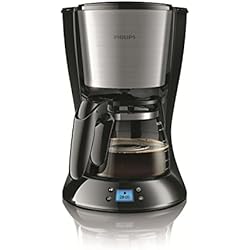Philips HD7459/23 Cafetière Filtre Programmable Noir et Métal Brossé 10-15 tasses 1000W Aroma Swirl