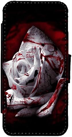 Gothic - Emo Rose Inspired Goth Leather Flip Phone Case Wallet Cover for iPhone &amp; Samsung (Samsung Galaxy S8+Plus)