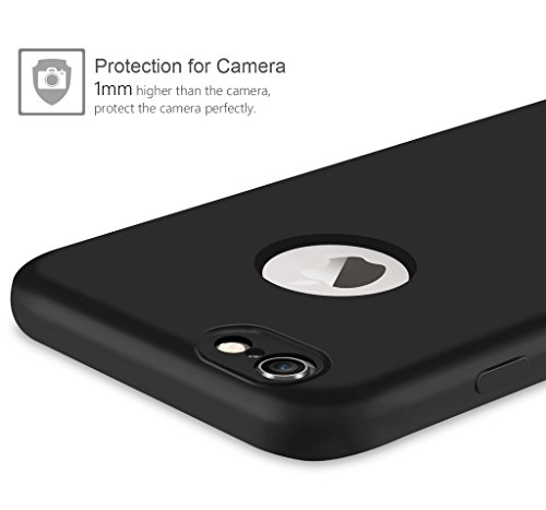 Funda de iPhone 6  6s Carcasa   Leathlux iPhone 6s Silicona Gel Cover Caso Bumper Shock-Absorci  n Protectora de Cubierta para iPhone 6   6s Negro