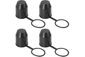 Kellegour 4 Pièces Protège Boule d'Attelage avec Anneau D'arrêt,Cache Boule Attelage,pour Boule d'Attelage 50mm,Remorque Boule d'Attelage Protection,Protection pour Crochet Remorque Voiture,Noir