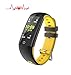 Produktbild Fitness Health Tracker mit Farbe Bildschirm, Smart Watch Herzfrequenz Monitor, Kalorien/Schritt-Marke, Blood Druck Sleep Monitor, wasserdicht IP67 Activity Tracker Sport Armband für iOS/Android S gelb