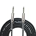 Produktbild FLGW-24 Mono Jack Gitarrenkabel Audio Stecker auf Stecker Kabel Drahtseil Gummi Kupfer 6,35mm Gerade Stecker Für Elektrische Instrumente - Schwarz