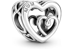 Pandora Moments Dijes de plata de ley con diseño de corazón