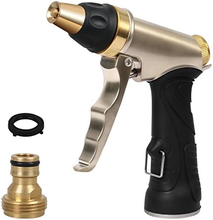 Yooyee Spray Watering Gun, 100% Metal Spary Nozzle Garden Hose Spray Gun, Heavy Duty Metal High Pressure Spray Nozzle Perfect for Car Washing, Cleaning, Watering Lawn and Garden