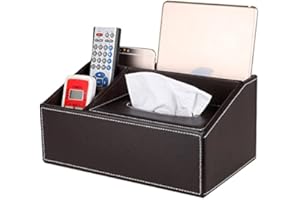 Catekro Trapezowa pudełko na chusteczki skóra PU dom biuro hotel klub z szufladą serwetka szuflada papierowa skrzynka brązowa)