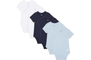 Bramble & Bear 3/6 Pack Short/Long Sleeve Baby Vests - Organic Cotton Unisex Baby Bodysuit Vests for 0-3 Years - Comfortable Bodysuits for Boys & Girls - Soft, Cosy, Cute