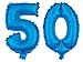 Produktbild Alsino XXL Folienballons Luftballon Heliumballon Zahlenballon Ziffern 18-90 80 cm Party Geburtstag Hochzeit, Variante wählen:50, Variante wählen:blau