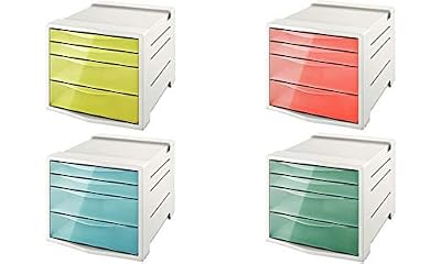 Esselte Bloc de Classement à 4 Tiroirs, Bleu, Colour'Ice, 626284