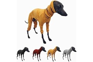 MRSHANG Winter Dog Coat Jacket Tight Dog Hoodie Dog Jumper Sweater for Greyhound Whippet,Dog Clothes Greyhound Turtleneck Sweatershirt Jumper,Warm T-Shirt Pet Clothes (Yellow,4XL)