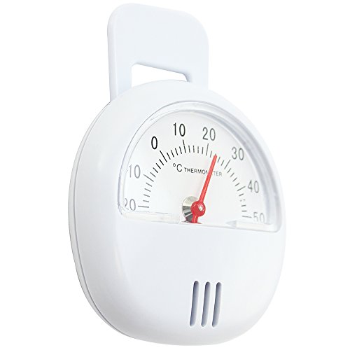 COM-FOUR® 2x magnetisches Thermometer, Thermometer mit Magnet und Standfuß, -20°C bis +50°C - 3