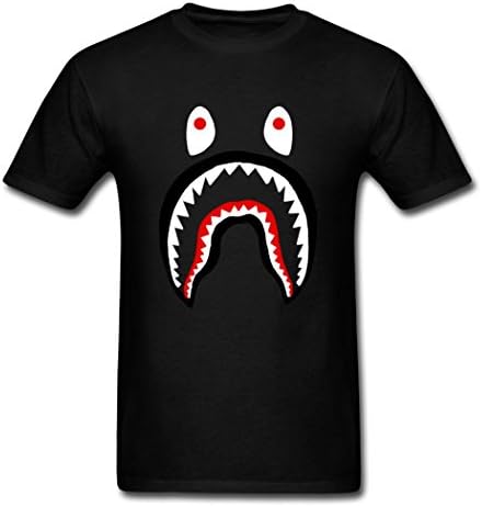 Michaner Walosde Bape Shark Men's Comfortable DD.Cat T-Shirt Black Large