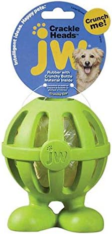 JW Pet Company Crackle Heads Crackle Cuz Dog Toy, Small, Colors Vary