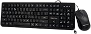 Amazon Basics Wired Keyboard and Optical Mouse Set for Windows, USB 2.0 Interface, for Gaming PC, Computer, La