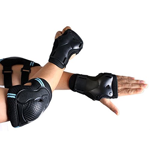 Pellor Outdoor Sports Protective Gear Skating Cycling Sports Gear Set of 6pcs For Children & Adults (Blue, M (Tall 150-165cm))