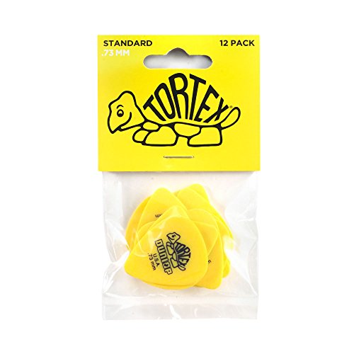 12 Jim Dunlop Tortex Standard Plettri colore giallo - Player's Pack da 12 plettri 0.73 mm