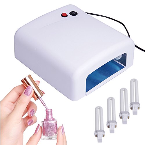 Nestling® UV Gel Nail Art Lamp Dryer Manicure Light Gellish Curing Timer 36W + 4 x 9W Blubs (White)