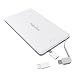 Produktbild NebulAcc 5000mAh Powerbank mit integriertem Kabel Lightning & USB-C Adapter Ultra Slim Portable Ladegerät für iPhone Samsung Galaxy Huawei OnePlus - Weiss