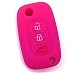 Produktbild Schlüssel Hülle SB für 3 Tasten Auto Schlüssel Silikon Cover von Finest-Folia (Neon Pink)