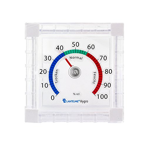 Lantelme 6444 Fenster Hygrometer - Fensterhygrometer Analog leicht fluoreszierend