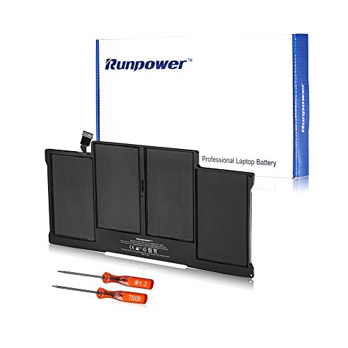 Runpower New Apple MacBook Air 13" Battery for A1377 A1405 A1496, also fits A1369 (Late 2010, Mid 2011 version) A1466 (Mid 2012, Mid 2013, Early 2014 version) - 18 Months Warranty [Li-Polymer 4-cell 7200mAh/55Wh]