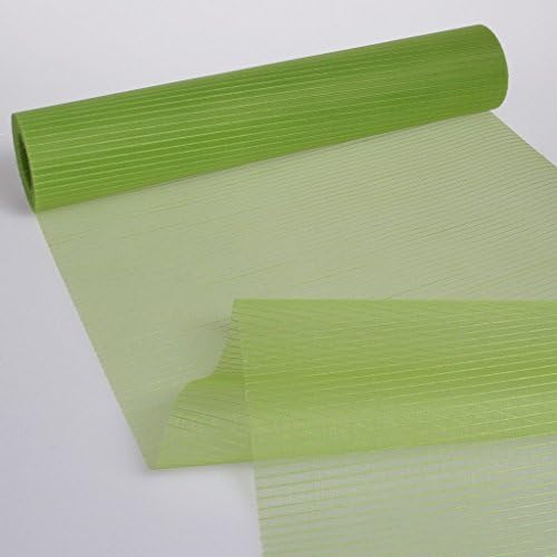 Deko AS GmbH70 280 031 Striped Organza Table Runner, May Green, 28 cm x 15 m