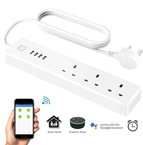 Greenbang WiFi Power Strip, Wifi Smart External USB Extension Socket Works with Alexa and Google Home Support Voice Control,Timer Function, Remote Control for Android iOS Smartphone (1 Pack)