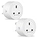 Price comparison product image WiFi Smart Plug Outlet Compatible with Alexa, Google Home and IFTTT, SLITINTO Mini Smart Socket with Energy Monitoring, Timing Function Control Your Devices from Anywhere, No Hub Required (2 Pack)