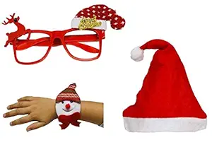 KRIWIN Christmas Accessories for Kids, Party, Decoration, Festival Fun (Cap Band Goggles)