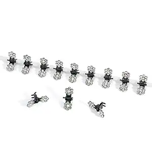 HOME REPUBLIC-SILVER 12 Pcs Women's Girl's Mini Crystal Flower Hair Claw Clamp Hair Clip Pin Hair Accessory