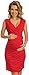 Happy Mama Women's Maternity Cross V-Neckline Dress. Easy Breastfeeding. 045p (Red, 10)