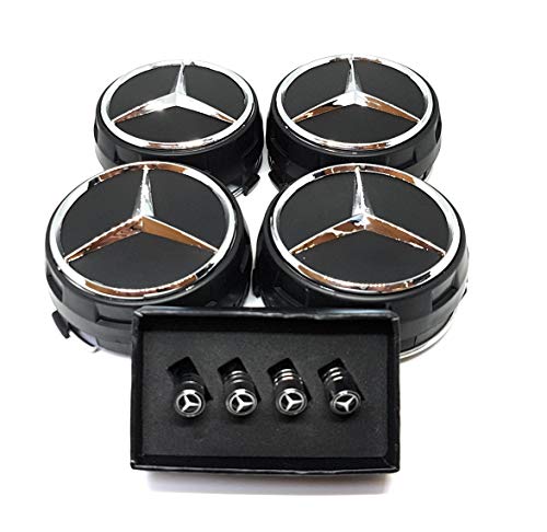 IGGY 4 X Llanta con el Negro Logo compatible de 75 mm - Clase A B C E CLK GL M ML - para Hombre