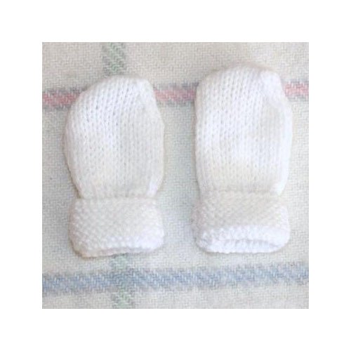 Mittens Premature Baby Handmade – White/Baby