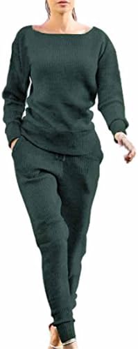 Women Tracksuit,Moonuy Ladies Girl 2Pcs Sweatshirt Pants Sets Autumn Winter Fashion Clothes Sets Solid Elegant Sport Lounge Wear Casual Suit Sport Suit Outfits (Green, S)