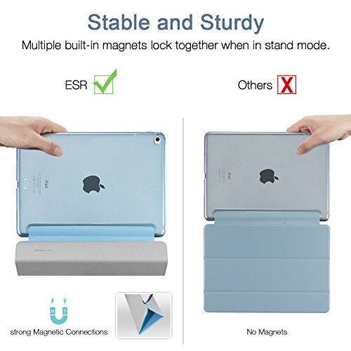 iPad Mini 4 Hülle, ESR® Yippee Series Auto aufwachen/Schlaf Funktion Ledertasche mit durchschaubar Rückseite Abdeckung Leichtgewicht Anti-Kratzer Schutzhülle für iPad Mini 4 (Himmel Blau) - 4