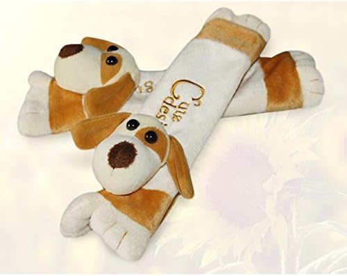 Multi Use Auto Car seat belt cover Plush Seat Belt Strap Shoulder Pad Cushion 2 pcs One Pair (Dog)