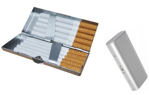 Zigarettenetui Zigarettenbox für 10 Zigaretten Aluminium Feder Halteklammern