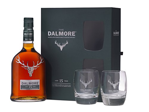 Dalmore Malt Scotch Whisky 15 Year Old Glass Gift Pack, 70 cl