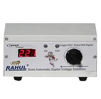 Rahul 006a Digital 300 VA 140-280 Volt 1 CRT TV/Music System+DVD/DTH Digital RAF & Taf Manual 8 Boost Autocut Voltage Stabilizer