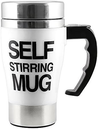 Flyproshop 350ml Portable Lazy Auto Self Stirring Mug Mixing Tea Coffee Cup Perfect For Office Home Gift (White)