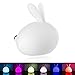 Produktbild Dawo LED-Baby- Nachtlicht als süßer Hase, aus Silikon, mit Taststeuerung, ideales Geschenk für Kinder zum Geburtstag oder Feste, über USB aufladbar